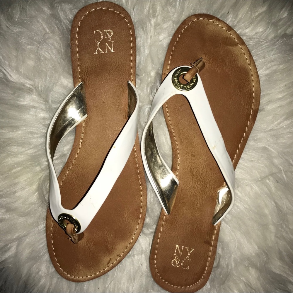 NY&C White Sandals